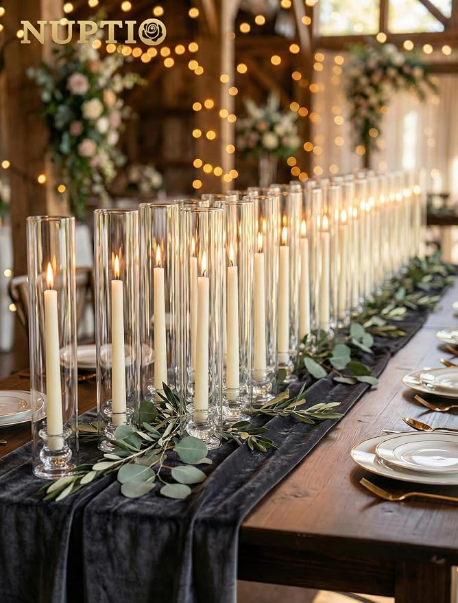 NUPTIO Hurricane Glass Candle Holders Bulk - Image 2