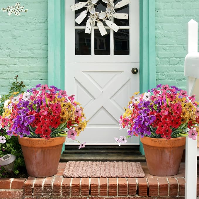 AGIRL Artificial Flowers Outdoor UV Resistant Fake Plant Garden Patio Decor | - Image 6