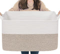 Goodpick 75L Extra Large Woven Blanket Basket, Light Brown | Decorative Storage by Goodpick