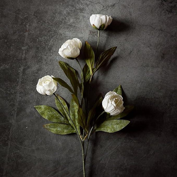 12 Pcs 27" Faux Silk Peony Artificial Flowers Stems - Image 2