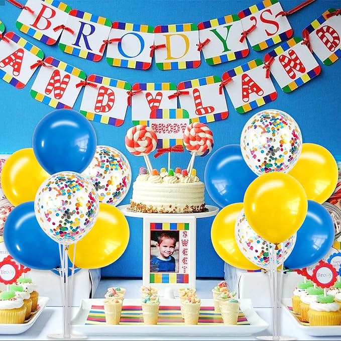 TONIFUL 4 Set Yellow Blue Balloon Stand Balloon Centerpieces - Image 5