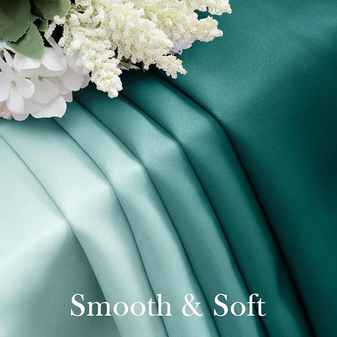 HOMEIDEAS Teal Ombre 100% Blackout 52W x 84L 2 Panels | Gradient, Room Darkening - Image 2