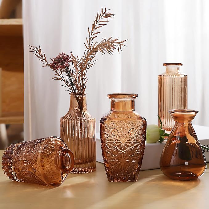 Amber Glass Bud Vases -Set of 20 - Image 6