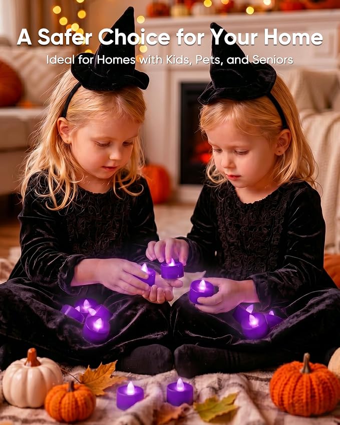 Homemory 24-Pack Purple Flameless Battery Tealight Candles, 200+ Hours | - Image 5