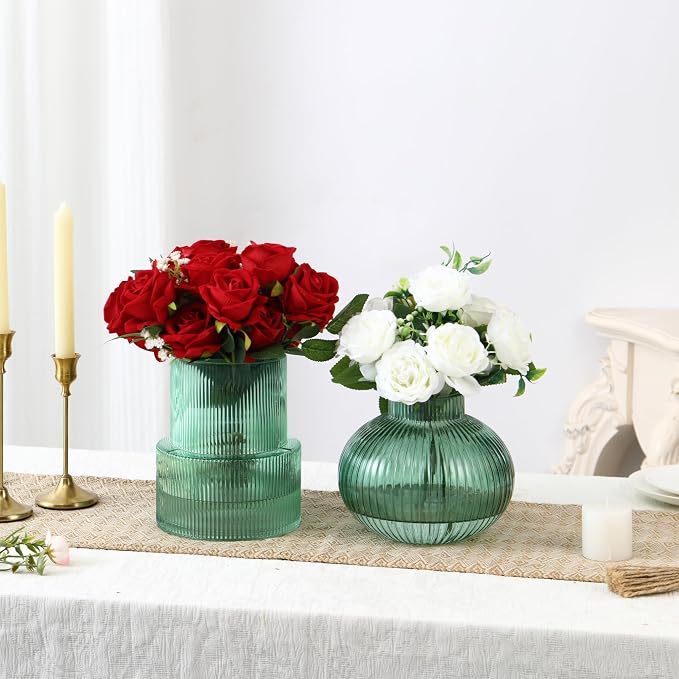 Ribbed Glass Vases, Modern Vase - Image 2