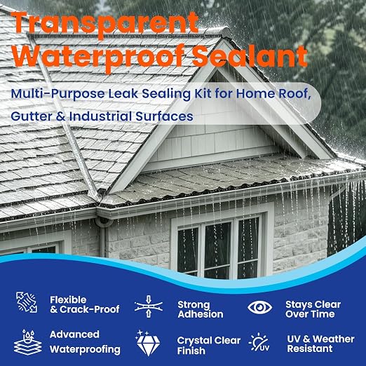 70 Oz Transparent Waterproof Sealant, Indoor & Outdoor - Image 6