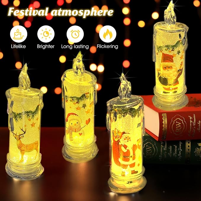 SupBri Christmas Flameless White Candles - Image 3
