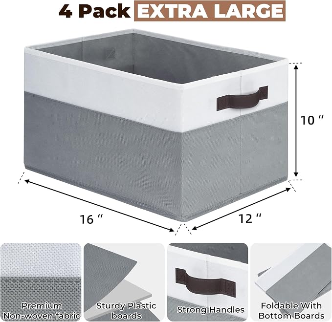 Extra Large Storage Bins 4 Pack - Image 2