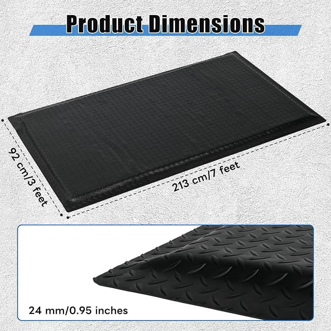 tonchean 3' x 7' Anti Fatigue Mats Industrial Extra Thick 15/16" - Image 2