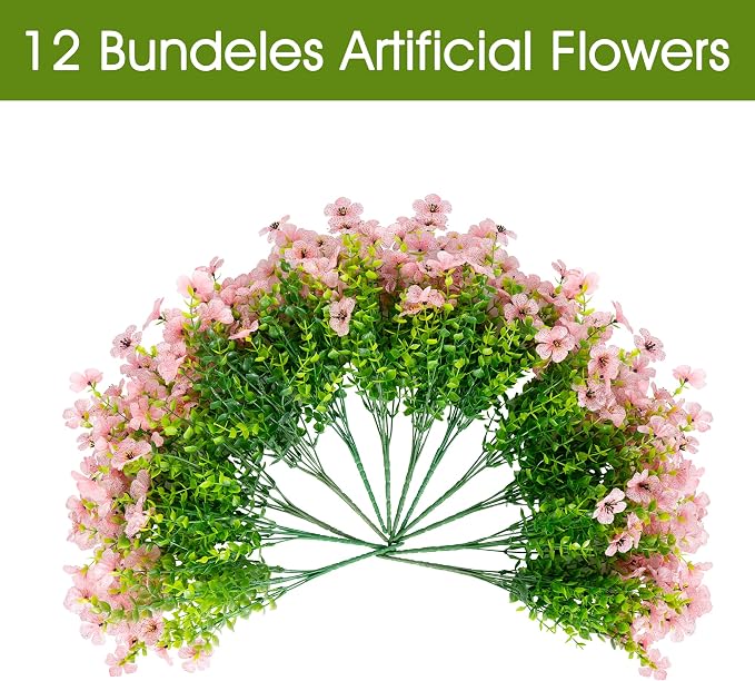 Artificial Faux Flowers Plants for Outdoors Spring Summer Decoration, 12 - Image 6
