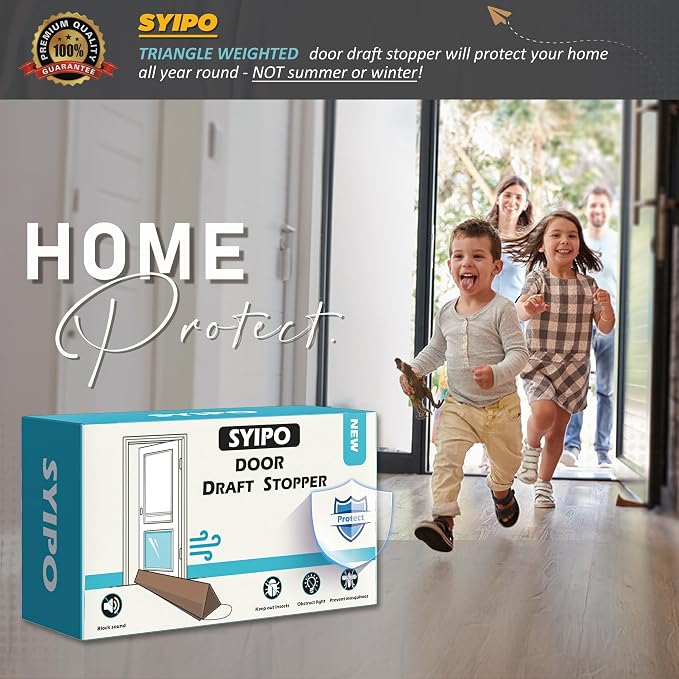 SYIPO Triangle Door Draft Stopper，35.4" New Weighted Under Door Draft Blocker - Image 8
