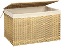 SONGMICS Storage Basket with Lid, Woven Blanket Storage Bin with Handles by Unknown