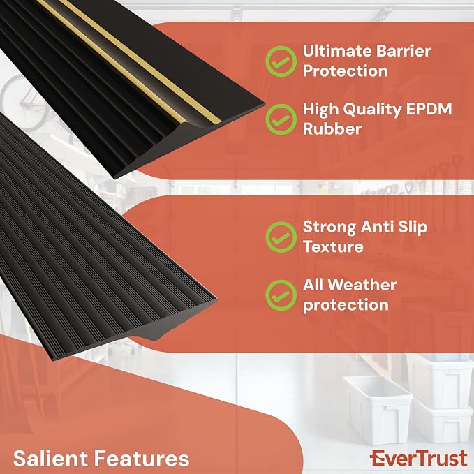 10Ft/3M Garage Threshold Seal Strip + 1pc 300ml Sealant Adhesive | Weatherproof - Image 2