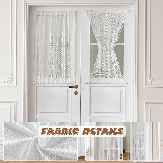 Sutuo Home White French Door Curtain - Image 4