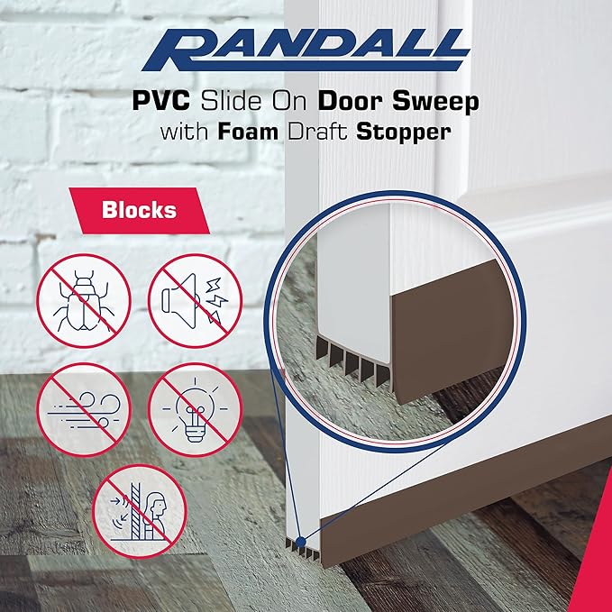 PVC Slide on Door Sweep with Foam Draft Stopper/Sweep - Image 6