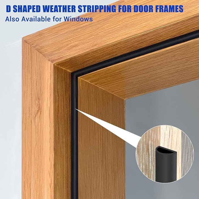 Weather Stripping Door Seal Self Adhesive Door Weather Strip Silicone D Shaped - Image 4