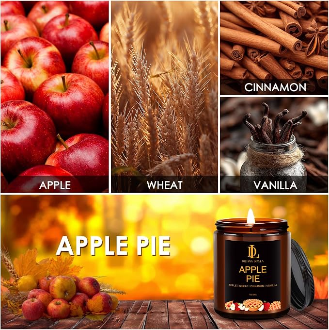DL DREAMY DEWLA Fall Candle, Apple Pie Scented - Image 5