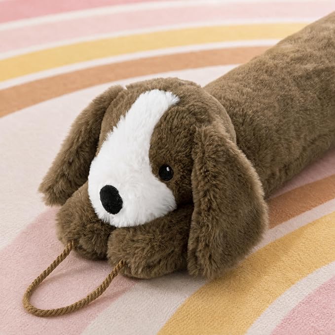 habibee Door Draft Stopper, Weighted Noise Blocker 38 in Brown Dog | Soft Faux - Image 3
