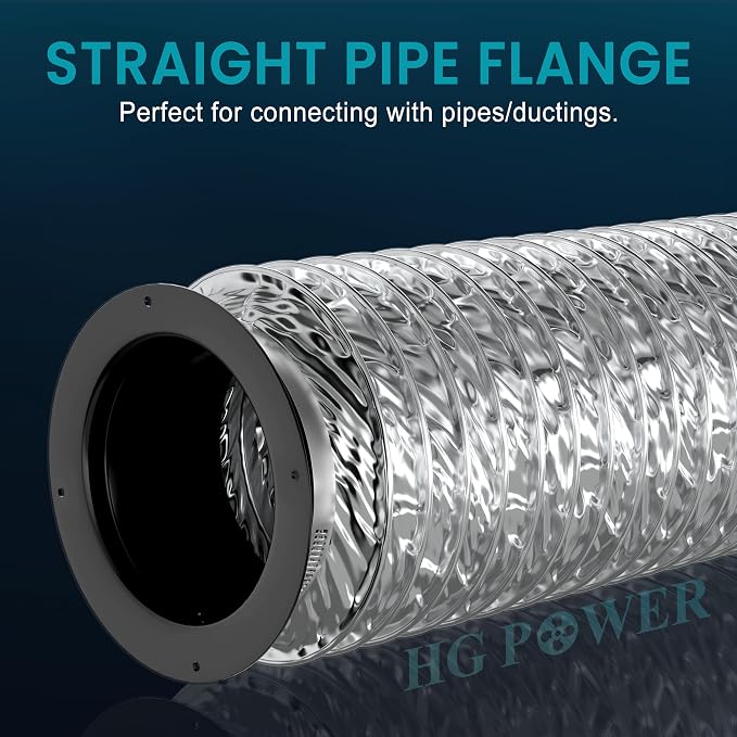5 Inch Duct Connector, HG Power 125mm Plastic Straight Pipe Flange - Image 2