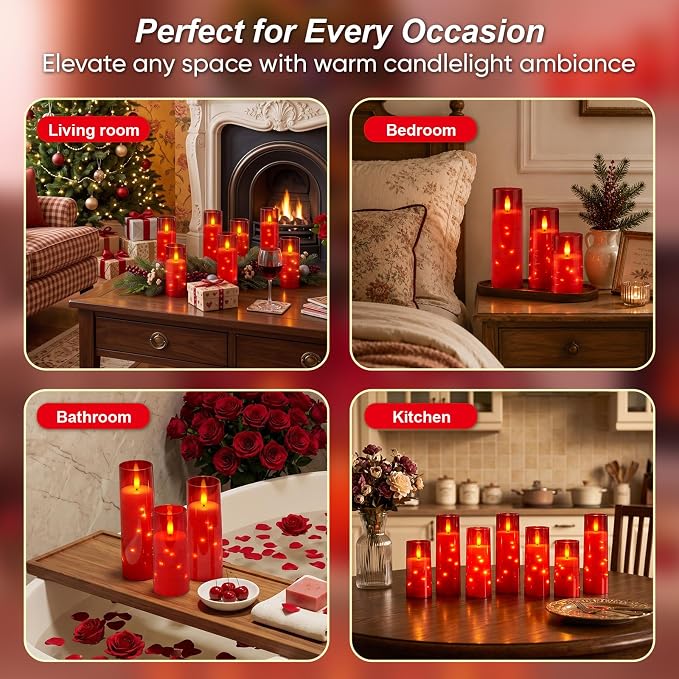 Raycare 7 Pack Flameless Battery Operated Pillar Candles - Image 7