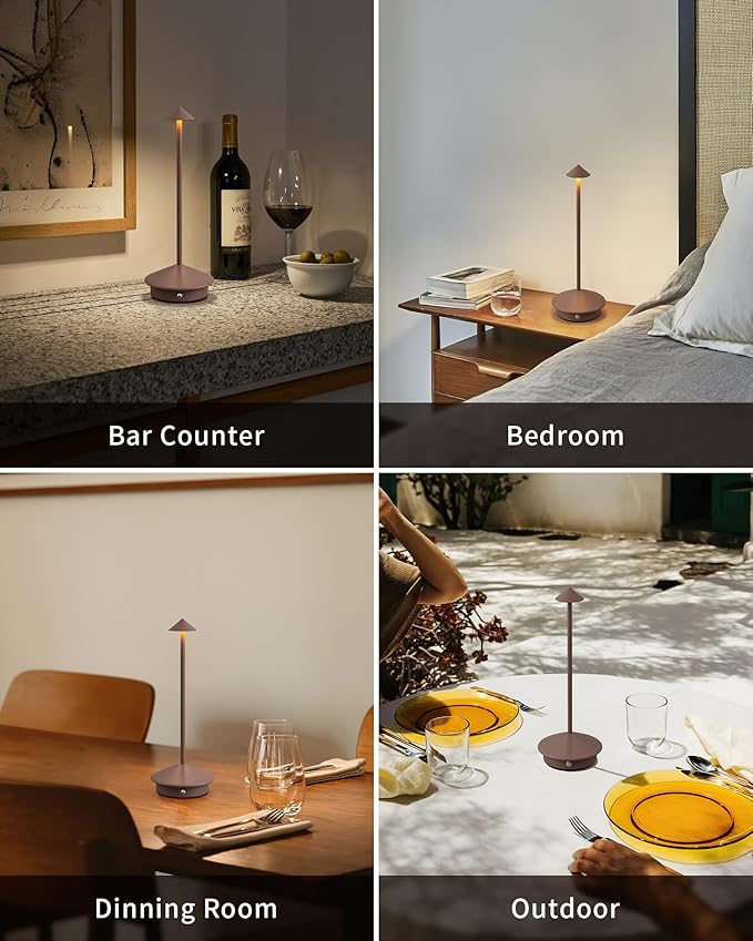 Modern Cordless Table Lamp Set of 2, Rechargeable, Battery Operated Lighting - Image 6