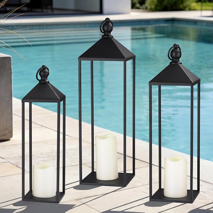 Perfnique Decorative Lanterns for Indoor & Outdoor, Farmhouse Modern Decor for - Image 8