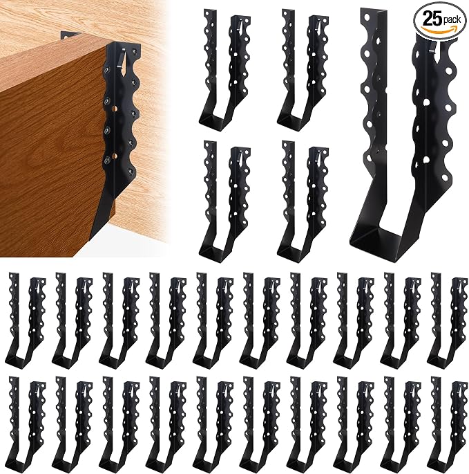 25 Pcs 2x8 Joist Hangers for Wood, 20 Gauge Face Mount Joist Hanger by Mixiflor