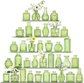 UPBUD Green Glass Bud Vases Set of 36, Small Vases by UPBUD
