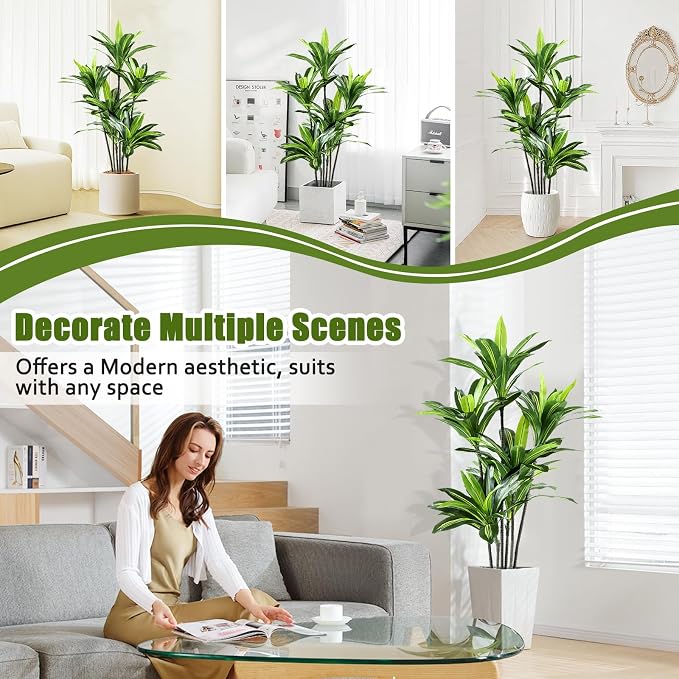Dracaena Artificial Plant Indoor 4FT - Image 9