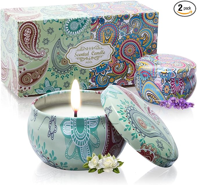 2 Pack Scented Candles, 2.5 oz Aromatherapy Candles by AGOL