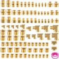 98PCS Brass Pipe Fittings Assortment Kit, 1/8" 1/4" 3/8" 1/2" NPT | Adapter by Ailbiuko