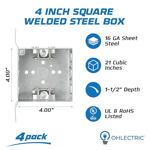 4" Square Welded Electrical Box - Image 2