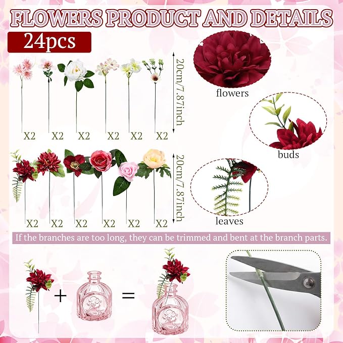 36 Pcs Artificial Flowers Table Centerpiece - Image 6