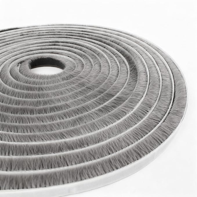 Weather Stripping Door Seal Strip, Self-Adhesive Pile Brush Weatherstripping by TamBee