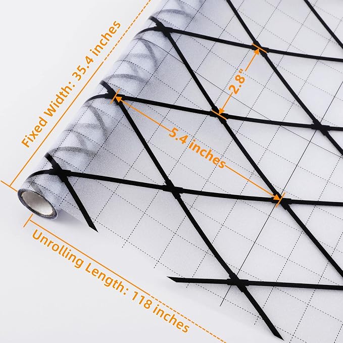 Frosted Black Lattice Window Film Static Cling Window Privacy Films Decorative - Image 8