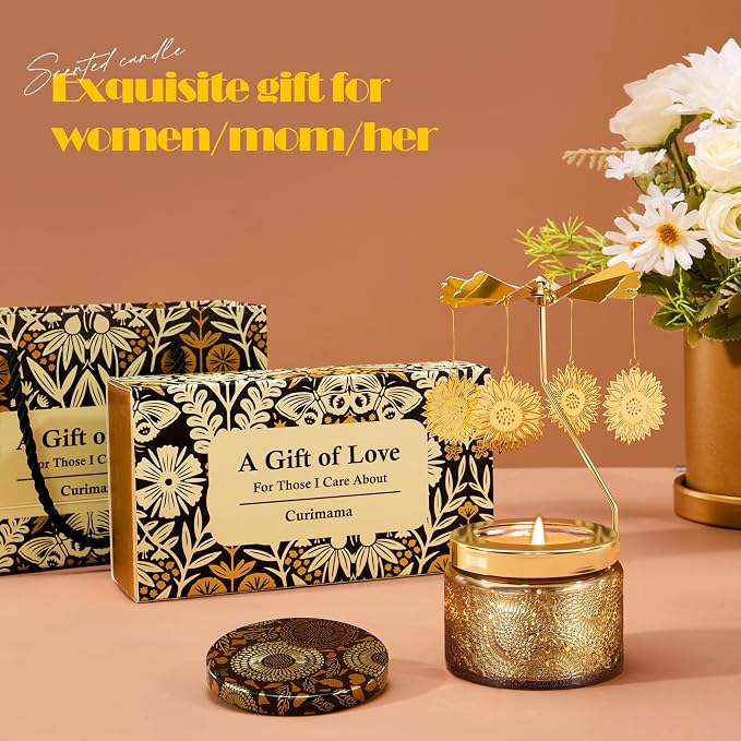 Curimama Rose Sunflower Rotating Scented Candle Gift - Image 6