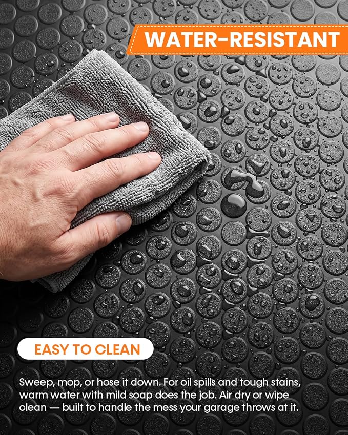 SEAL 6 x 8 FT Premium Garage Floor Mat, Solid 2.8mm Thick Lay-Flat Black - Image 5