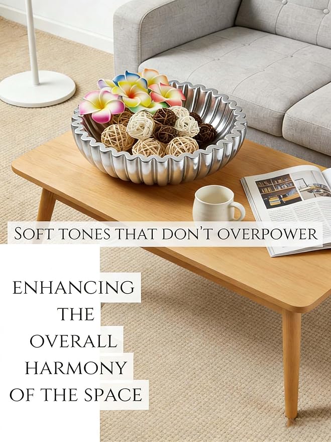 Ruffle Decor Large Decorative Bowl, fruit bowl kitchen stone bowl, bowl decor - Image 3