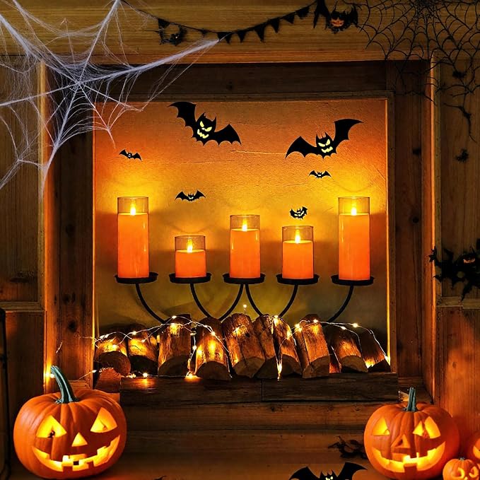 Homemory Halloween Orange Flameless Candles, Battery Operated LED Candles - Image 2