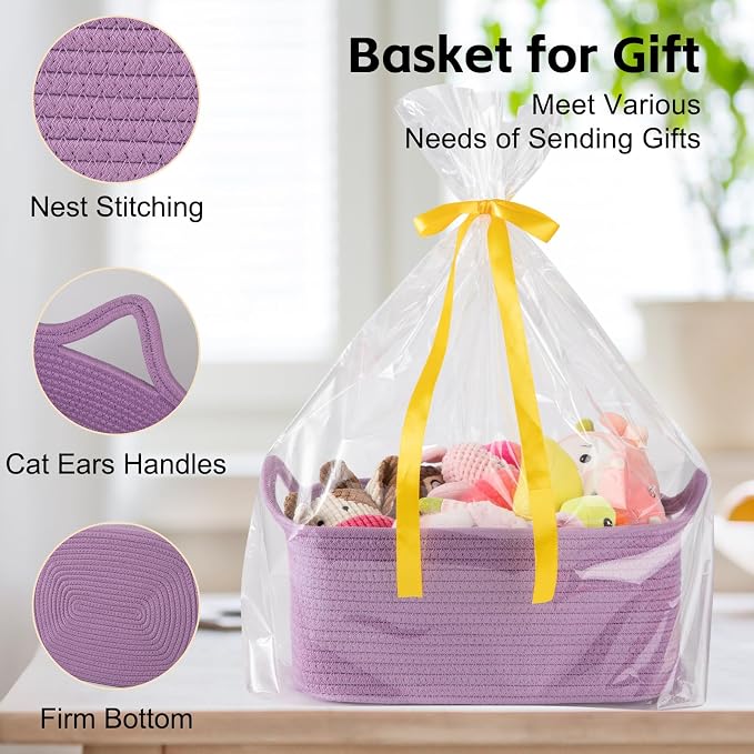 OIAHOMY Woven Basket, Gift Basket Empty - Image 3