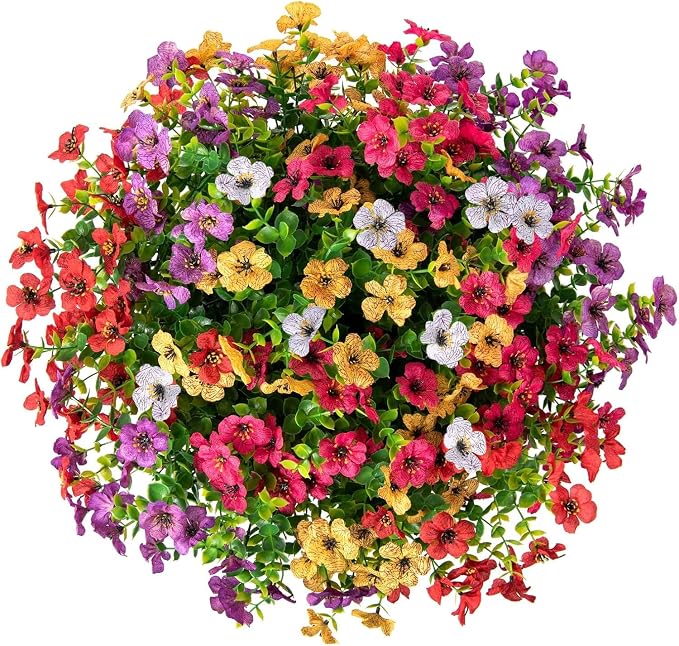 Artificial Faux Hanging Plants Flowers Basket - Image 8