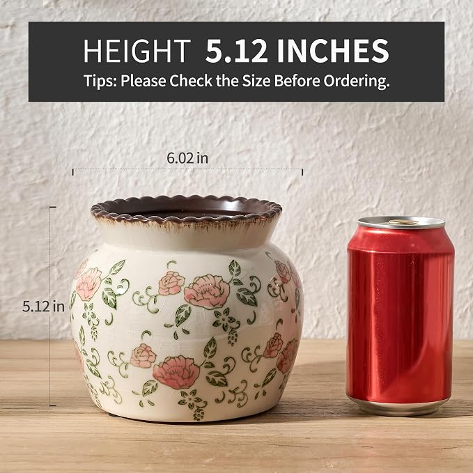SIDUCAL Ceramic Red Rose Floral Vase - Image 2