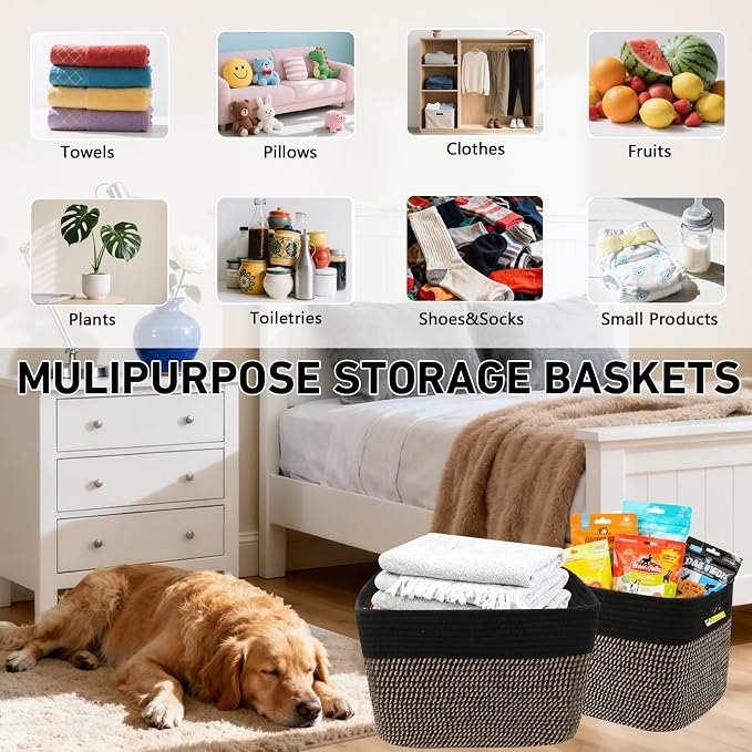 3 Pack Woven Baskets, Storage Baskets - Image 6