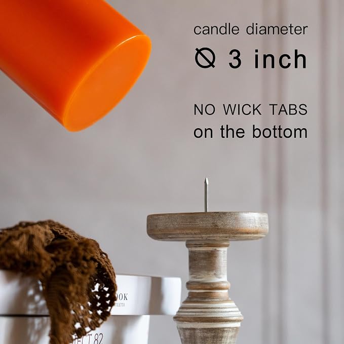 MOZEAL 3" x 4" Hand-Poured Unscented Candle, Dripless Pillar Candle Set of 3 - Image 4
