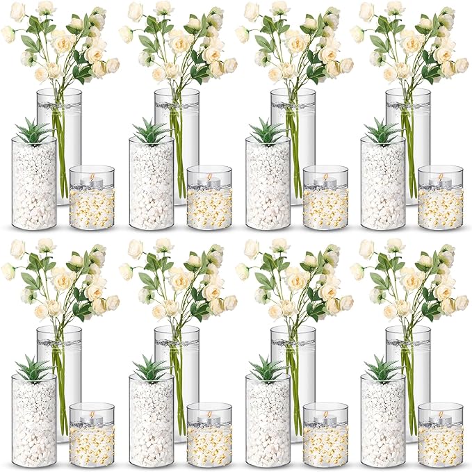 Nuogo Plastic Cylinder Vases Tall Plastic Flower Vases by Nuogo