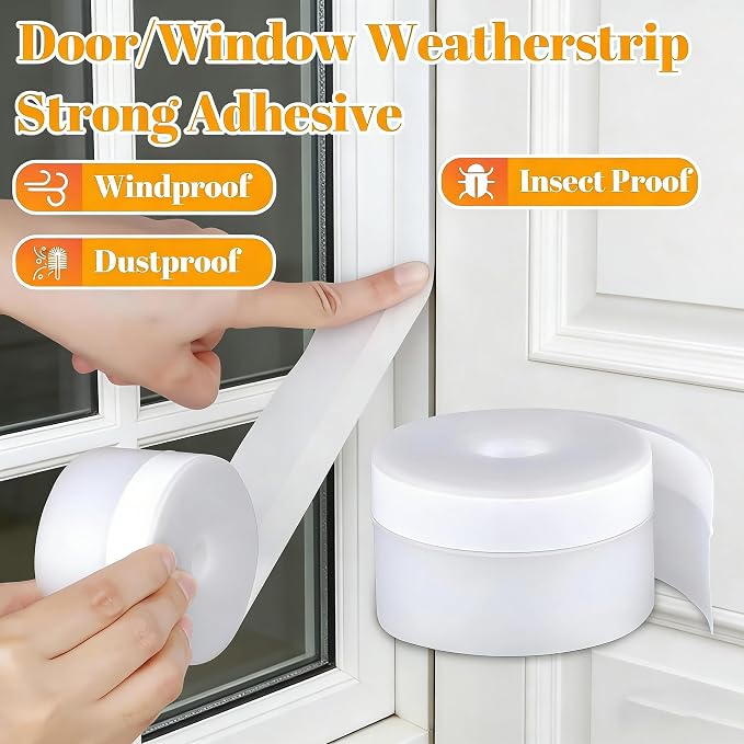 ZOMPAGO Clear Weather Stripping Door Window Draft Insulation, 1.8" x 16.4FT | - Image 3