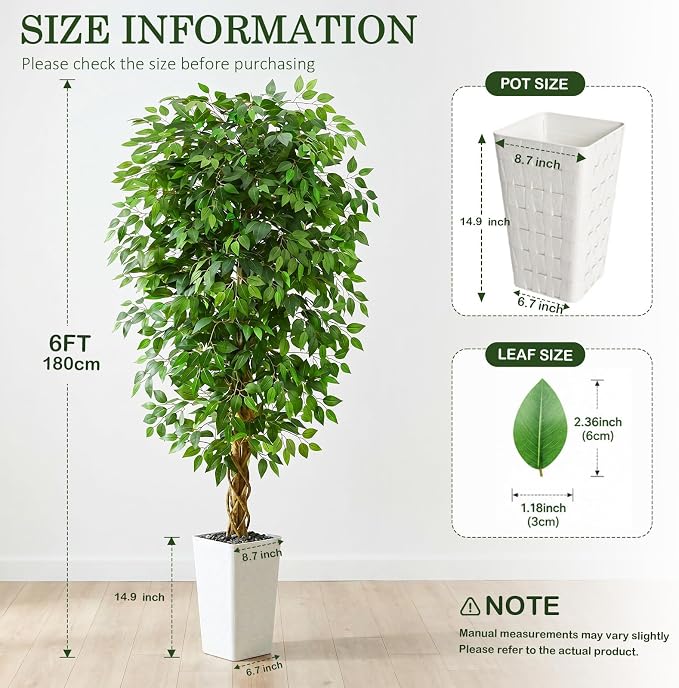 Artificial Ficus Tree 6FT Faux Floor Tree - Image 5