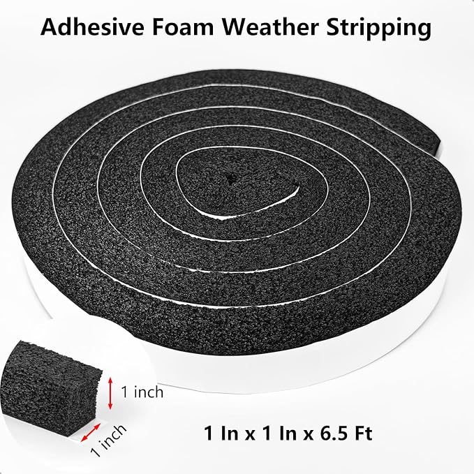 Topiverse Weather Stripping, Door Seal Strip, 1 in x 1 in x 6.5 Ft | Strong - Image 2