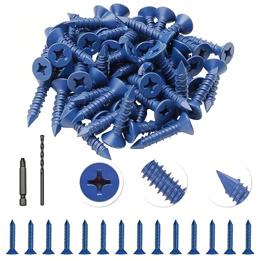 60Pcs 1/4" x 1-1/4”Concrete Screws by Unknown