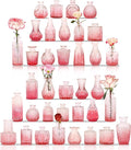 36Pcs Valentine's Day Bud Vases Set Small Vintage Glass Bottles Pink Bud Vases by JALANCY
